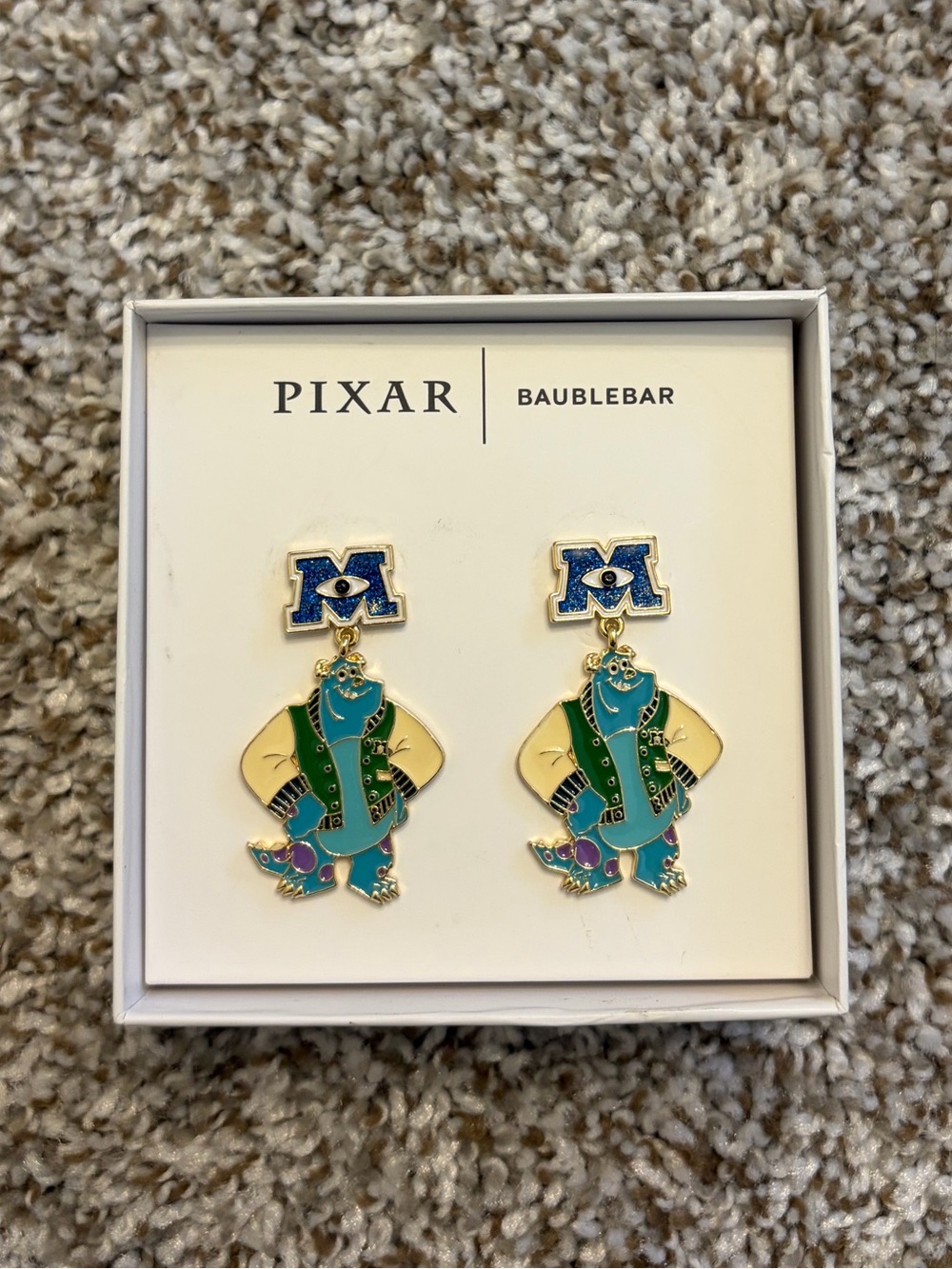 New With Tags Disney Pixar & Baublebar Monsters University Sulley Earrings